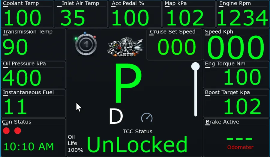 Helm Commander live gauges